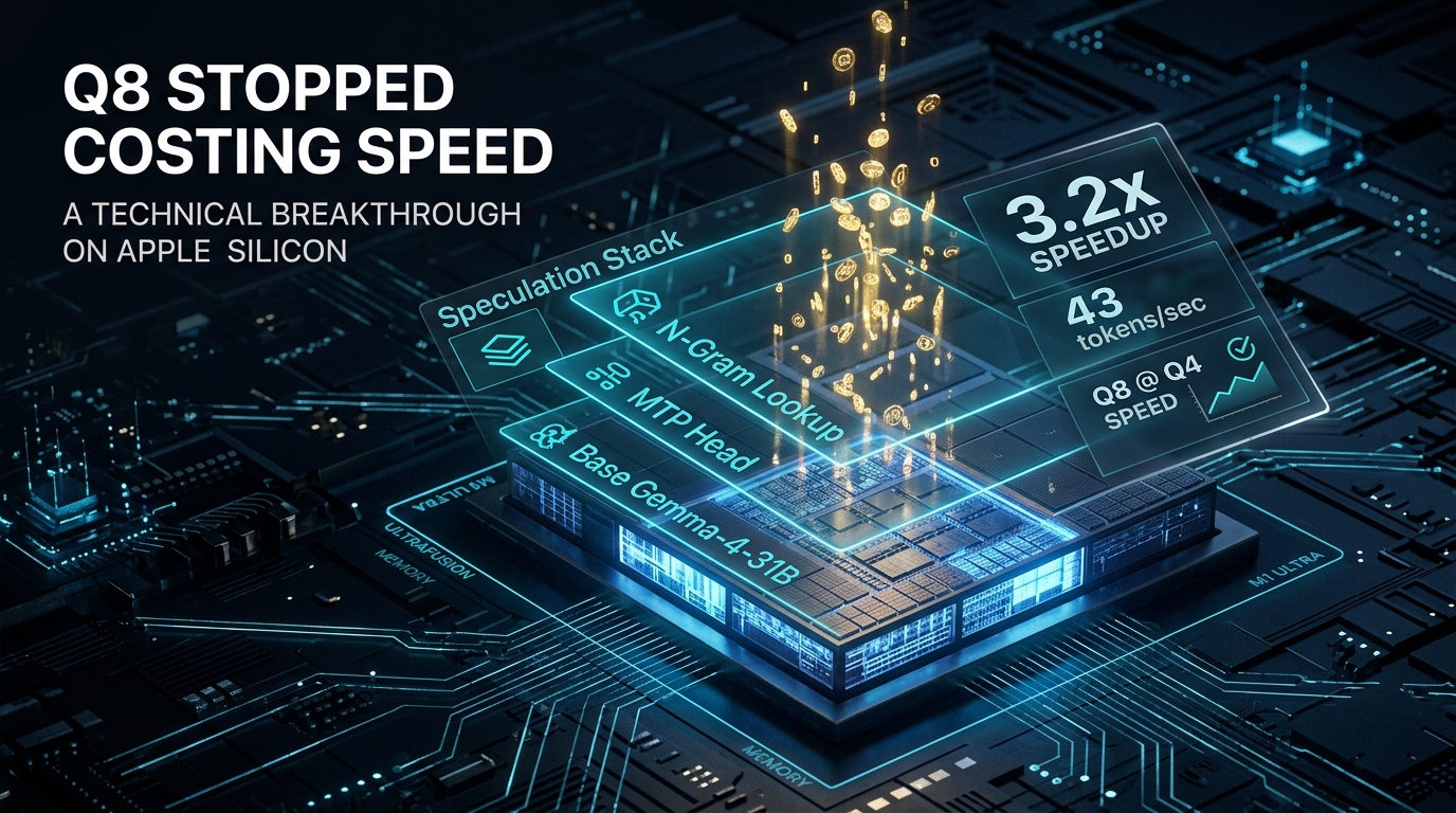 Q8 Stopped Costing Speed: How Speculative Decoding Rewrites Quantization Math on Apple Silicon
